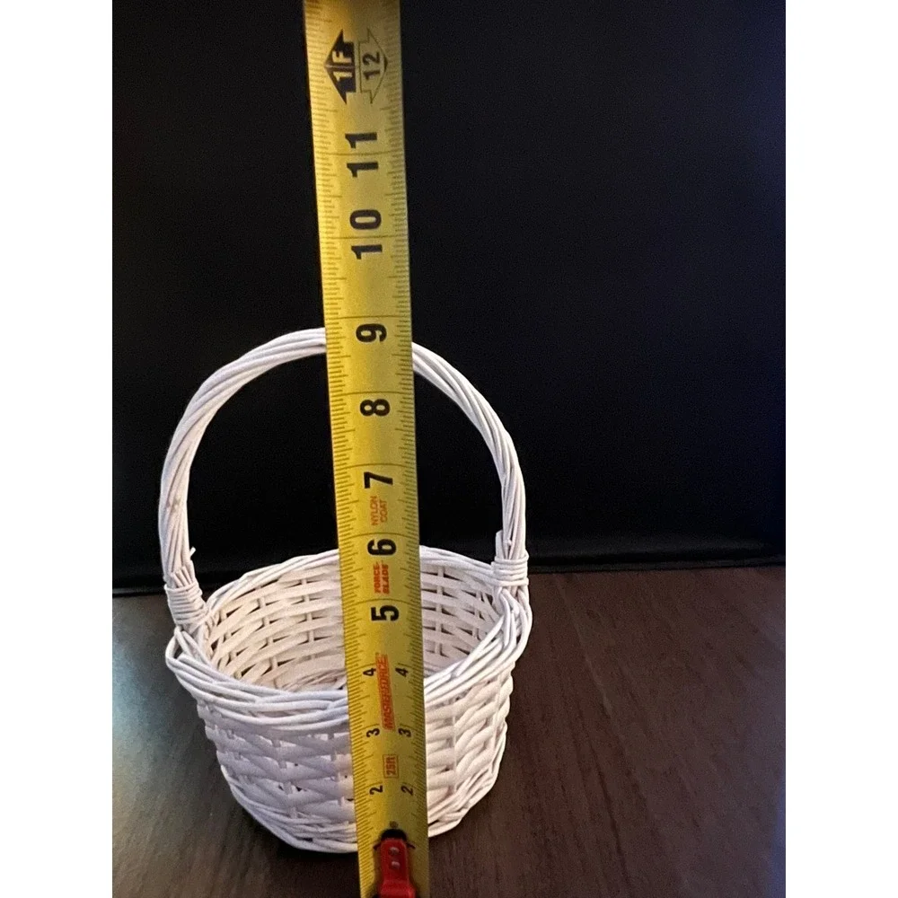 Woven Wicker Basket Kids OS White NWOT Easter Flower Girl Handle